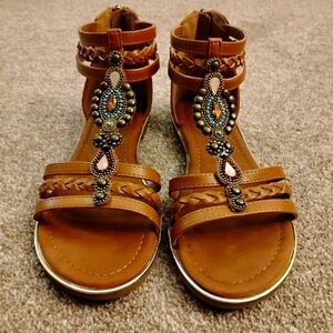 Boho Chic Embellished Sandals